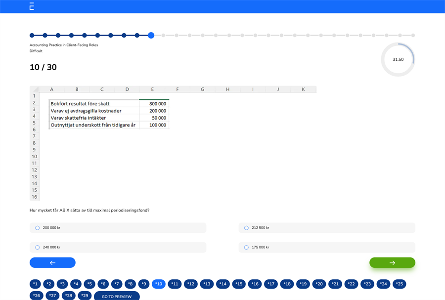 Example Question - Accounting Practice in Client-Facing Roles  - Nya plattformen